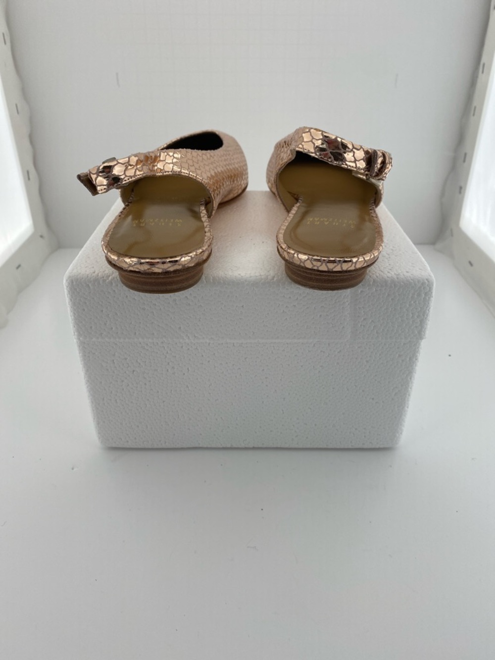 Stuart Weitzman Metallic Rose Gold Pointed Slingback Flats - Picture 4 of 4